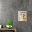 Qious Welcome Sign Gift Farmhouse Welcome Golden Retriever Wooden Hanging Sign Plaque Modern Wall Art Decor for Home Decoration 10 x 8 Inches by CozyNest Decor