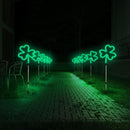 BlcTec St Patricks Day Decorations Outdoor, 4PCS Shamrock Neon Lights with Stainless Steel Stakes, Waterproof Irish Green Shamrock Pathway Lights for Yard Lawn Garden Porch Decor, Plug in by GreenHaven Gardens