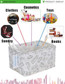 LANGYASHAN Rectangular Storage Bin Collapse Canvas Fabric Cartoon Storage Basket with Handles for Organizing Home Kitchen Boys and Girls Toys Office Closet Shelf Baskets (Rec Vehicle) by TinyTreasures Baby Boutique