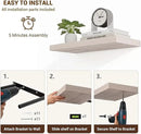 48 Inch Floating Shelves, 3D Textured Wood Grain, 48"x9.25"x1.5" Inch Deep Floating Shelves for Wall, Wooden Shelves for Bathroom, Bedroom, Living Room, Washed White by CozyNest Decor