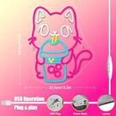Cat Boba Tea Neon Sign,Cute Pink Kitty Bubble Tea Neon Signs for Wall Decor,Dimmable LED Neon Light Bar Sign,USB Light Up Signs for Kids Bedroom Dimsum Store Cofes Bar Milk Tea Shop by GreenHaven Gardens