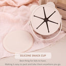 Snack Cups for Toddlers, Baby Snack Containers, Silicone Toddler Snack Cups No Spill, Food Catcher with Lid & Bucket-like Handle, BPA Free & Dishwasher Safe, 9 Ounce Creme by TinyTreasures Baby Boutique