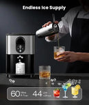 Nugget Ice Makers Countertop, Pellet Ice Maker Machine Dispenser with Water Reservoir with 44lbs/24H, Self-Cleaning, Soft Chewable Ice Maker Machine for Home/Kitchen/Office, Silver Stainless by CozyNest Decor