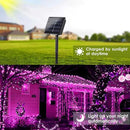 Solar String Lights Outdoor, 2-Pack Total 80FT 200 LED Solar Christmas Twinkle Lights Outside Waterproof Copper Wire 8 Modes Solar Fairy Lights for Garden Tree Party Birthday Christmas Decor (Pink) by GreenHaven Gardens