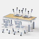 Brelley Kids Table and 4 Chairs Set, Height Adjustable Toddler Desk and Chair Set, Graffiti Desktop, Non-Slip Legs, Max 300lbs, Children Multi-Activity Table for Ages 2-8 by CozyNest Decor