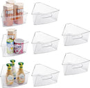 Oubonun Lazy Susan Organizers Set of 8, 12.8’’ x 11.7’’ x 4’’ Plastic Transparent Kitchen Cabinet Storage Bins with Handle, 4" Deep Container, 1/8 Wedge - Food Safe, without BPA by CozyNest Decor