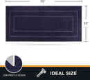 PURRUGS Dirt Trapping Door Mat 32" x 70", Non-Slip/Skid Machine Washable Entryway Rug, Dog Doormat, Super Absorbent Welcome Mat for Muddy Wet Shoes and Paws, Navy Blue by CozyNest Decor