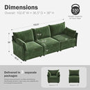 102.6" Modular Sectional Sofa, Oversized 3-Seater Green Couch with Removable Chenille Fabric Cover, Deep Seat & High Backrest for Living Room, Office & Apartment by CozyNest Decor