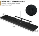Fun Memories Floating Shelves - 12 Inch Rustic Wooden Wall Shelves - Extra Deeper & Thicker Wall Mounted Storage Shelf for Living Room, Kitchen, Farmhouse - 55" W x 12" D x 1.8" H - Rustic Black by CozyNest Decor