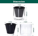 D'vine Dev 4 Inch Design Self Watering Planter for Indoor Plants, Black Terracotta Pot with Cylinder Glass Cup, Set of 2, 37-Y-A-3 by GreenHaven Gardens
