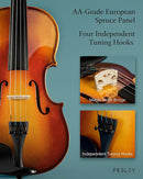 Fesley Violin Fiddle Full Set: 4/4 Polished Violin Kit for Beginners, Acoustic Violin with Hard Case, Solidwood Hand Made Starter Kit with Bow, Rosin, Shoulder Rest, Tuner, Extra Strings by TinyTreasures Baby Boutique