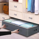 90L Under Bed Storage Containers, Large Capacity Underbed Storage Bags Organizer, Thick Fabric Storage Bins with Clear Window and Reinforced Handles for Blanket Comforter Bedding Clothes, 8 Pack by CozyNest Decor