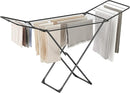 SONGMICS Clothes Drying Rack, Metal Laundry Drying Rack, Foldable, Space-Saving, Free-Standing Airer, with 2 Gullwings, Indoor Outdoor Use, Bed Linen Clothing, Black ULLR540B01 by TinyTreasures Baby Boutique