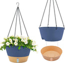 ZMTECH 12 Inch Large Hanging planters for Indoor, 2 Pack Self Watering Plant Pot for Outdoor Garden Porch, Hanging Flower Pot with Visible Water Level & Removable Tray(12Inch, Blue) by GreenHaven Gardens