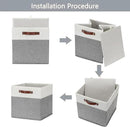 HNZIGE Foldable Storage Bins 13x13 Storage Cubes Set of 4 Fabric Linen Storage Baskets for Shelves Drawer with Handles Organizer for Shelves Toy Nursery Closet Bedroom by CozyNest Decor