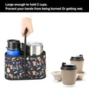 Beautyflier Drink Carrier with Handle for Delivery Reusable Insulated Coffee Cup Carrier Portable Cup Holder with Handle Organizer Tote Bag for Hot & Cold Drinks (2 Cup, Pattern3) by TinyTreasures Baby Boutique