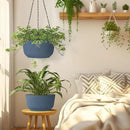 T4U 10 Inch Hanging Planters for Indoor Outdoor Plants, Hanging Baskets for Plants Pack of 2, Self Watering Hanging Pots with Drainage Hole for Garden Home Decor, Blue by GreenHaven Gardens