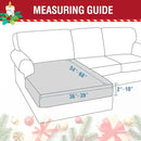 H.VERSAILTEX Christmas Sofa Slipcover Fleece Stretch Chaise Cover Sectional Couch Covers for L Shaped Sofa Both Left/Right Snowflakes Sofa Cover for Christmas (1 Piece Chaise Cover, Snowflakes) by CozyNest Decor