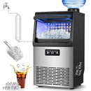 Commercial Ice Maker Machine 100LBS/24H with 20LBS Storage Bin, Gallon Water & Facuet Water Inlet, 36PCS 15" Wide Undercounter/Freestanding Ice Maker Machine for Home Bar Outdoor, Self Cleaning by CozyNest Decor