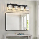 Modern Bathroom Vanity Light 4-Lights Plating Black Crystal Bathroom Wall Light Vanity Light Fixtures by CozyNest Decor