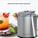 Small Ice Bucket with Lid and Tongs,1.3L Portable Mini Double Walled Ice Cube Bucket for Cocktail Bar Stainless Steel Cute Insulated Ice Buckets for Parties by CozyNest Decor