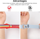 Kids Wristband Compatible with Apple AirTag, Protective Case for Air Tag GPS Tracker Holder with Nylon Bracelet, Adjustable Anti Lost Watch Band for Toddler Child Elder(2PacksRainbowB) by TinyTreasures Baby Boutique