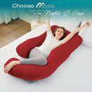 Sasttie Pregnancy Pillows for Sleeping, Jumbo U Shaped Cooling Full Body Pillow with Removable Cover, Pregnant Women Must Haves, Maternity Essential, Red by TinyTreasures Baby Boutique