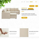 7 - Seater Sofa Bed, Large U - Shaped Modular Sectional Sofa, Oversized Pull - Out Sleeper with Storage for Living Room, Beige by CozyNest Decor