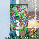 VEWOGARDEN Hummingbird Stained Glass Window Hangings 10" W x 15" H Bird Suncatcher Panel with Chain Windows Hanging Decor Ornament Gift by GreenHaven Gardens