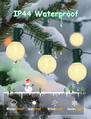 25Ft Outdoor Christmas Lights, Dimmable G40 LED Patio String Lights with 27 Frosted White Globe Bulbs, Green Wire Outdoor Christmas Decorations Lights Waterproof for Wedding Party Porch Backyard by TinyTreasures Baby Boutique