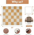 Skyweaver 36 Tiles Soft Non-Toxic Baby Play Mat for Floor EVA Foam Jigsaw Puzzle Play Mat, Interlocking Squares with 0.6inch for Babies, Toddlers & Kids Gym, Nursery, Playroom, Light Brown by TinyTreasures Baby Boutique