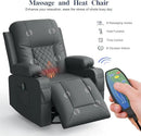 Recliner Chairs for Adults, Massage Rocker with Heated Modern Ergonomic Lounge 360 Degree Swivel Single Sofa Seat Living Room Lounge Recliners Gray by CozyNest Decor