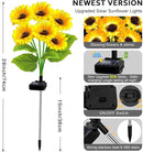 Solar Lights Outdoor Garden Decor,4 Pack with 24 Sunflower Lights,Solar Flowers Lights Waterproof,Sunflowers Gifts for Mom Women Grandma Birthday,Decorative Stakes Lights for Yard Patio Lawn by GreenHaven Gardens