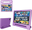 Kids Tablet 8GB+64GB, 10 Inch Android 14 Tablet for Kids 6000mAh with Case, WiFi 6, Bth 5.2, Dual Camera, GPS Pre-Installed Parental Controls, Kids Space & Family Link Great Gift for Toddler Children by TinyTreasures Baby Boutique