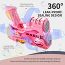 Rechargeable Pink Dolphin Bubble Guns for Kids, LED Light Up Bubble Machine Blower with 2 Bottles Bubble Refill Solution for Kids, Bubble Makers Blaster for Toddlers, Summer Wedding Toys Gift by TinyTreasures Baby Boutique