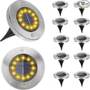 Solar Garden Lights Outdoor, 12 Packs Bright Solar Powered Ground Lights with Updated 12 LEDs, Waterproof Disk Warm Flat Lights for Garden Patio Yard Deck Lawn Walkway Landscape Decor by GreenHaven Gardens