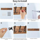 Coat Rack Wall Mount, Wooden Heavy Duty Coat Rack for Wall,8 Triple Coat Hanger Hooks for Hanging Coats,Jacket,Hat,Clothes (Brown, 8 Hooks) by CozyNest Decor