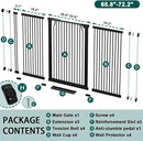 Fairy Baby 40.5" Extra Tall Baby Gate for Stairs, 65.8"-72.2" Extra Wide Long Dog Pet Gate Indoor for House, Safety Child Toddler Gate, Metal Auto Close Doggie Puppy Gates Barrier for Doorway, Black by TinyTreasures Baby Boutique