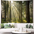 Onivein Forest Tapestry Nature Sunlight Streaming Through Green Trees Wall Hanging for Bedroom Living Room Office Decor 80 x 60 Inches by CozyNest Decor