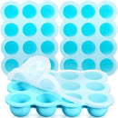 3 Pcs Baby Food Storage Container 12 Cup Silicone Baby Food Freezer Tray with Lid Stackable Reusable Silicone Baby Food Freezer Storage Tray for Food Vegetable Fruit Puree and Breast Milk (Blue) by TinyTreasures Baby Boutique