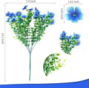 ‌20 Bundles Artificial Flowers for Outdoors‌ with 6 Faux Butterflies, UV Resistant ‌Fake Flowers‌ with Eucalyptus Leaves, ‌Artificial Plants Outdoor‌ for Patio Garden Porch Home Decor (Blue) by CozyNest Decor