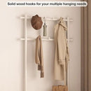 Coat Rack with Shoe Storage, Wooden Hall Tree with Bench, 11 Hooks and 2-Tier Storage Shelves, 3-in-1, Entryway Bench with Coat Rack (31.5"-White) by CozyNest Decor