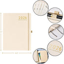2026 Planner - JAN 2026 - DEC 2026, Planner 2026, Weekly and Monthly Planners, Leather Cover Planners with Thick Paper, Back Pocket with Notes Pages, Seashell Gold (8.5" x 11") by TinyTreasures Baby Boutique