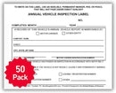 50 Pack Buck Annual Vehicle Inspection Label, 2-Ply Adhesive Vinyl with Mylar Laminate, FMCSA & DOT Compliant, Weatherproof, Tear Resistant, Easy to Write On, 5" x 4" - Made in USA by GreenHaven Gardens