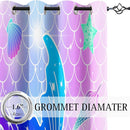 Mermaid Curtains Panels for Girls Room Pink Mermaid Blackout Curtains 63 inch Length for Girls Bedroom Living Nursery Room Grommet Top Thermal Insulated Curtains, 2 Pcs Panels, 82" x 63" by TinyTreasures Baby Boutique