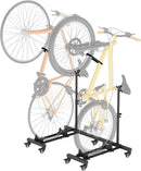 Vertical Bike Stands (2 Pack)，Standing Bike Rack for Garage Floor，Upright Bicycle Floor Stand Indoor Bike Holder with Adjustable Height for Garage & Apartment - for Wheels Sizes up to 29” by GreenHaven Gardens
