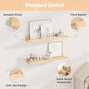 Fun Memories Picture Ledge Shelf for Wall, 24 inch Pine Wood Nursery Book Shelves Set of 2- Wall Book Shelves for Kids Room, Home Decor - Kitchen Spice-Natural. by TinyTreasures Baby Boutique