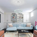 22" Chandelier Crystal Chandeliers Ceiling Light Fixture with Remote Control Flush Mount Ceiling Lights for Living Room Dining Room Bedroom(dimmable) by CozyNest Decor