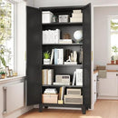 70.87" H Metal Kitchen Pantry Cabinet, Freestanding Cupboard with 2 Doors and 4 Adjustable Shelves, Tall Metal Storage Cabinet for Kitchen, Bathroom, Dinning Room or Laundry Room （Black） by CozyNest Decor