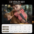 1/8 Beginner Violin Kit, Complete Violin Set with Case, Bow, Rosin,Pink by TinyTreasures Baby Boutique